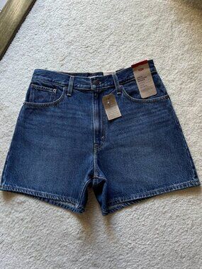 NWT Levi's Cinch High Rise Dark Wash Denim Shorts Size 30